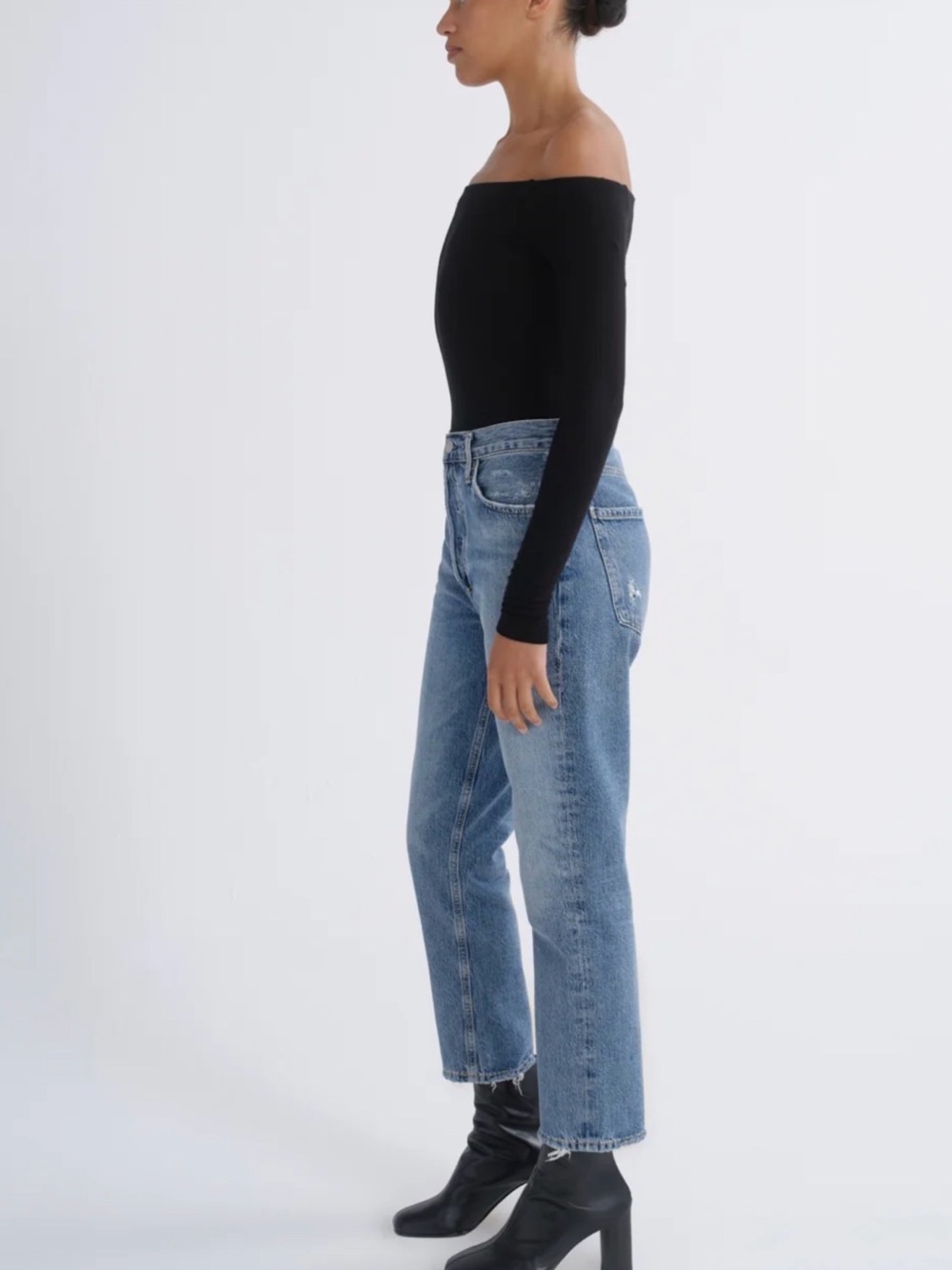 Agolde Riley High Rise Straight Crop Jeans Size 27 - Picture 3 of 10